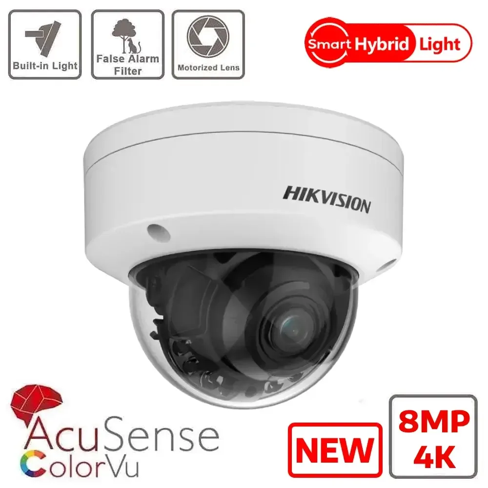 Hikvision 8 MP Smart Hybrid Light with ColorVu Fixed Mini Dome Network Camera – DS-2CD2087G3-LI2UY(4mm)
